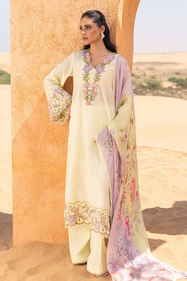 Cross Stitch Subtle Canary 3 Piece Embroidered Lawn Suit