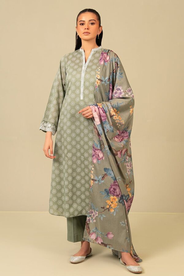 Cross Stitch Blooming Sage 3 Piece Printed Suit