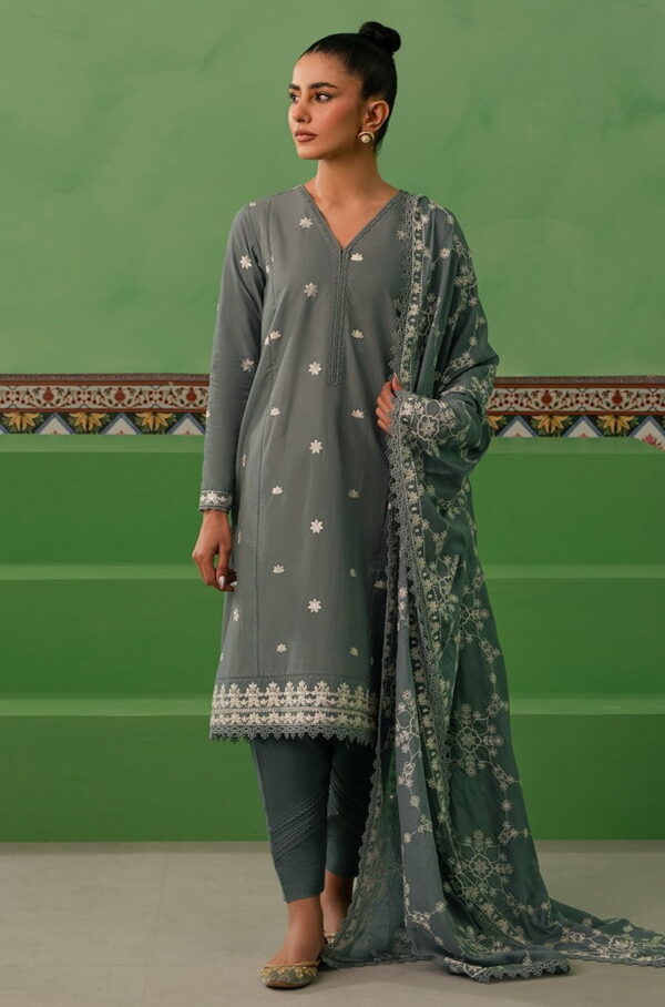 Cross Stitch Dusty Granite 3 Piece Lawn Embroidered Suit