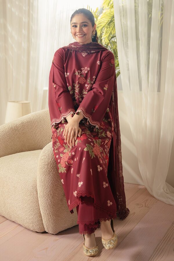 Cross Stitch Ruby Maze 3 Piece Embroidered Lawn Suit