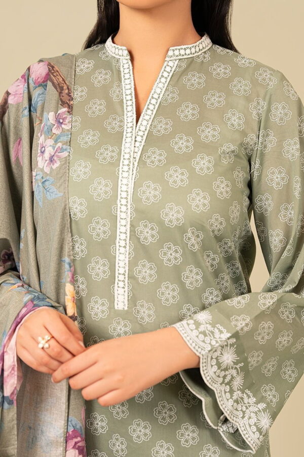 Cross Stitch Blooming Sage 3 Piece Printed Suit