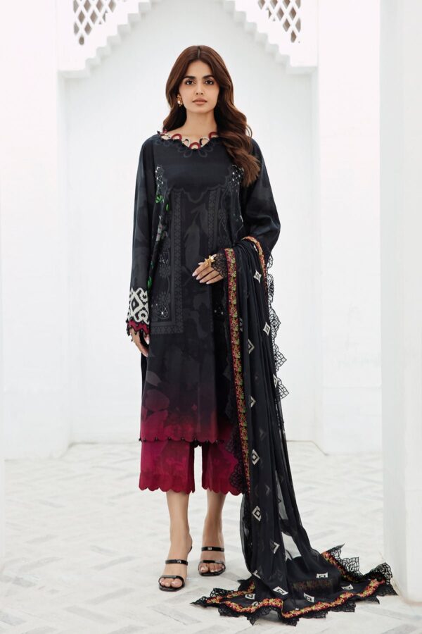 Charizma Pm4-16 3-Pc Printed Lawn Shirt With Embroidered Chiffonc