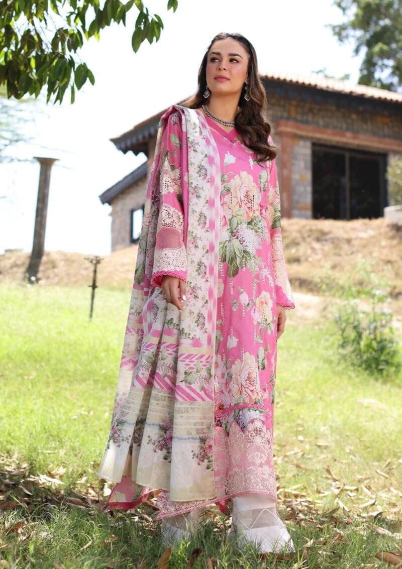 Elaf Eck 03B Pink Muse Print Chikankari 2024