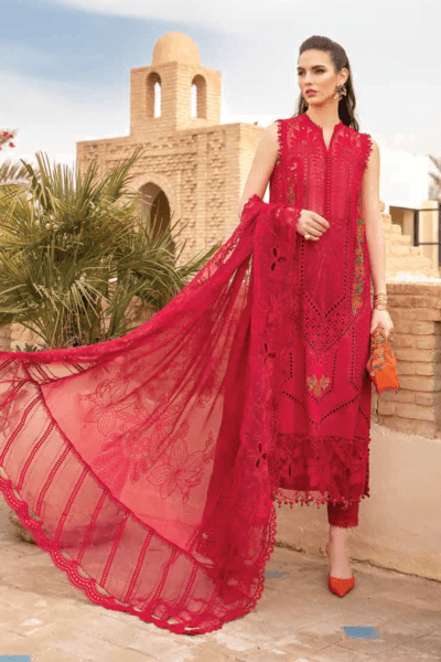 Maria.B D-2404-A Embroidered Luxury Lawn 3pc Suit Collection 2024