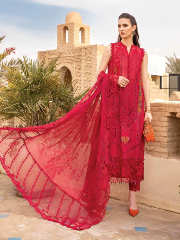 Maria.b D-2404-A Embroidered Luxury Lawn 3Pc Suit Collection 2024