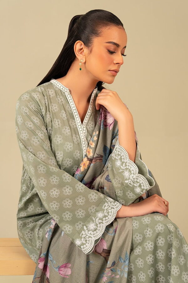 Cross Stitch Blooming Sage 3 Piece Printed Suit