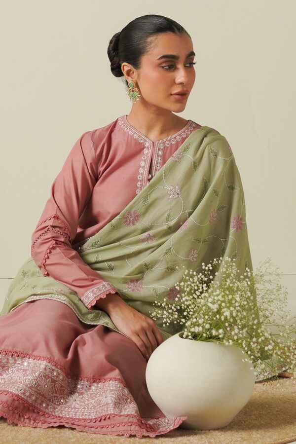 Cross Stitch Soft Sage 3 Piece Embroidered Lawn Suit