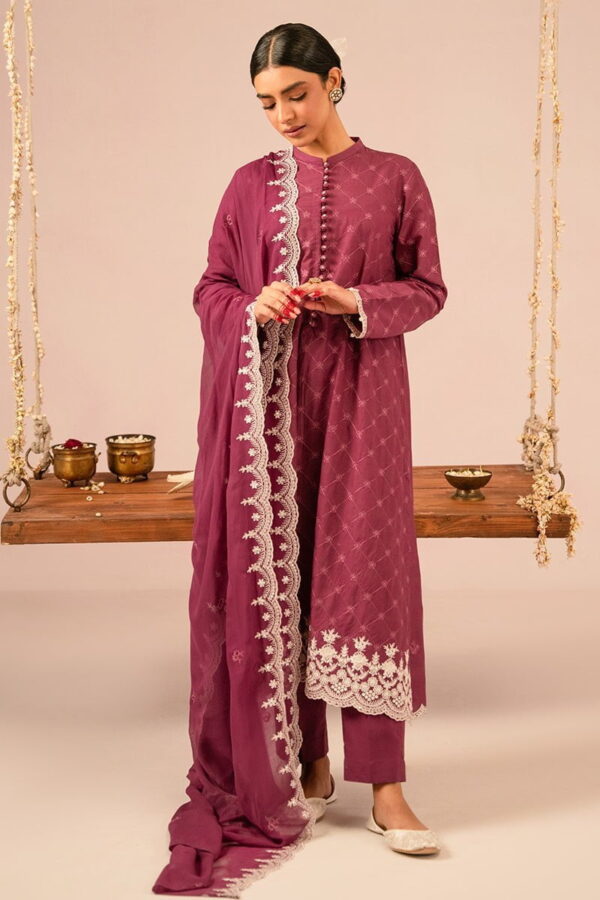 Cross Stitch Violet Quartz 3 Piece Embroidered Lawn Suit