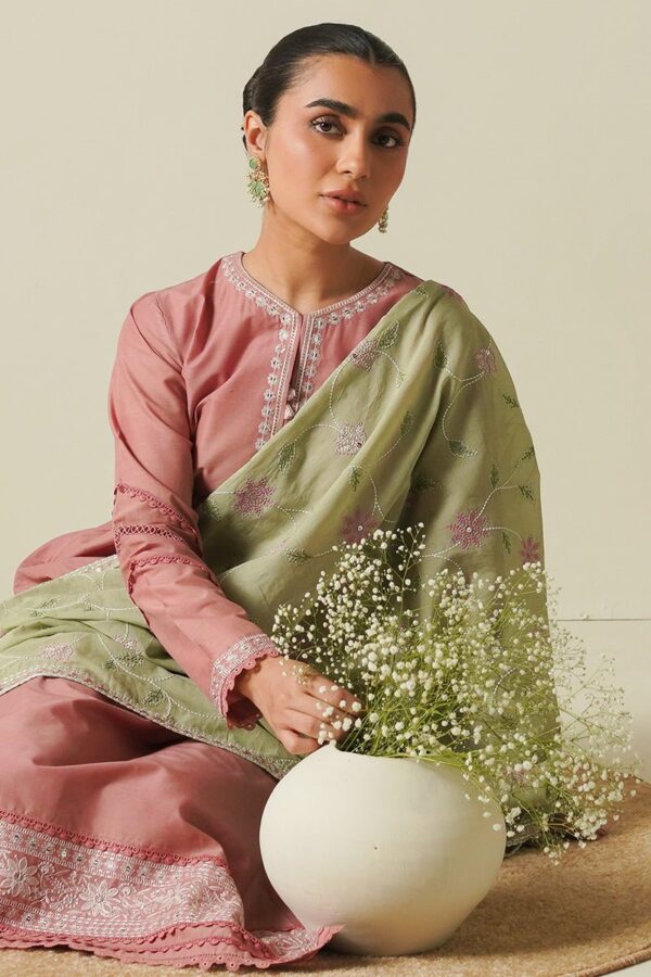 Cross Stitch Soft Sage 3 Piece Embroidered Lawn Suit