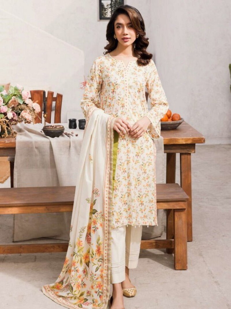 Motifz Digital 4547-Zaib Printed Lawn 3Pc Suit Collection 2024