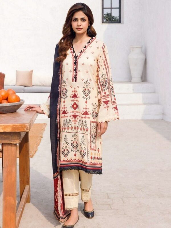 Motifz Digital 4586-Qudsia Printed Lawn 3Pc Suit Collection 2024