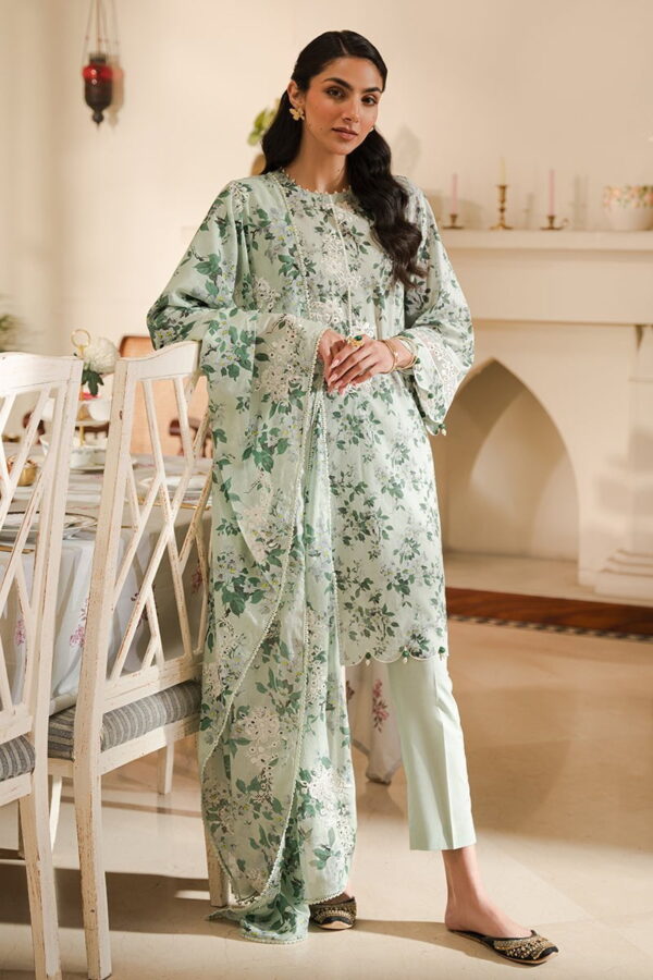 Cross Stitch Sage Silt 3 Piece Embroidered Lawn Suit