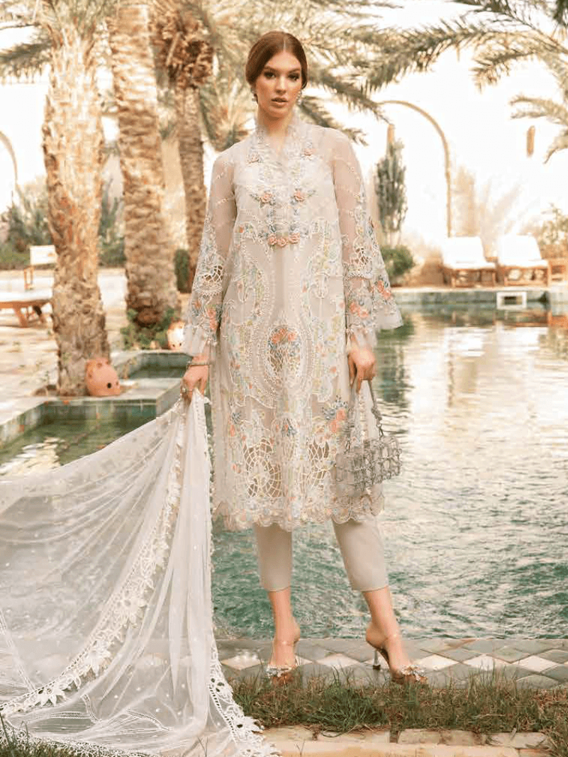 Maria.b D-2405-A Embroidered Luxury Lawn 3Pc Suit Collection 2024