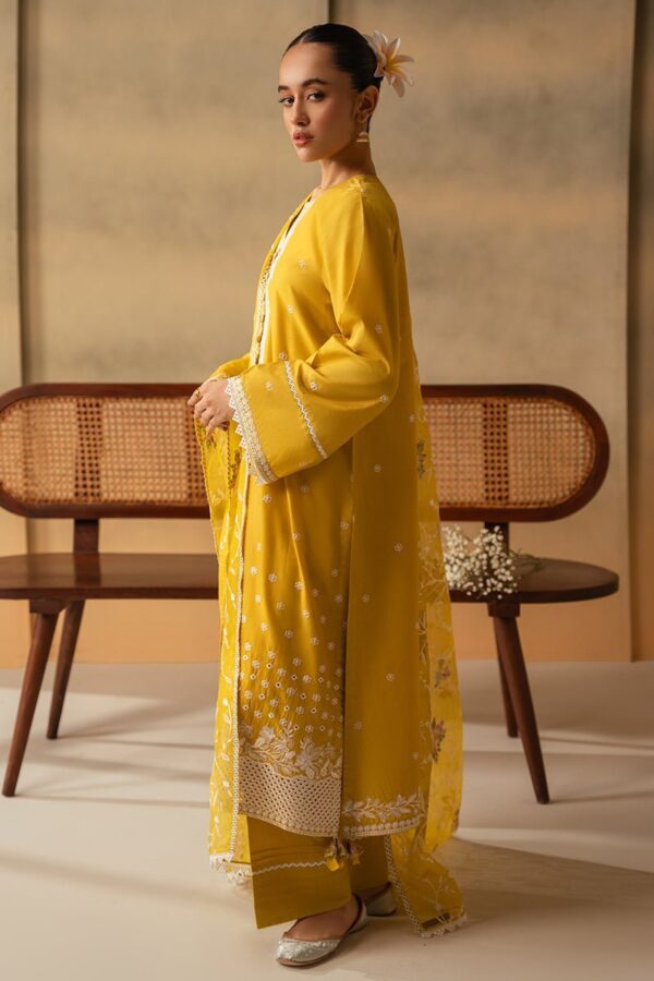 Cross Stitch Ceylon Yellow 3 Piece Embroidered Lawn Suit