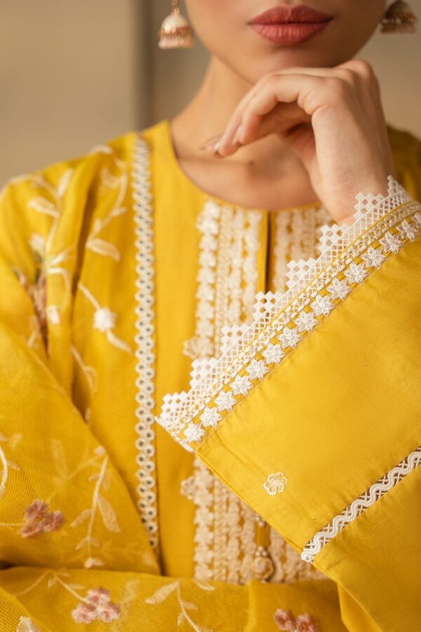 Cross Stitch Ceylon Yellow 3 Piece Embroidered Lawn Suit