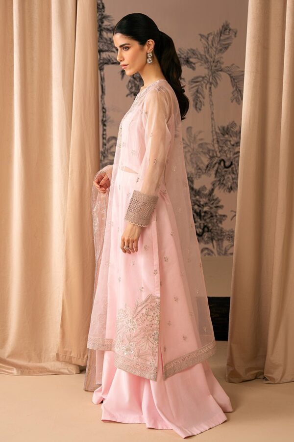 Cross Stitch Pink Bliss 4 Piece Embroidered Organza Suit