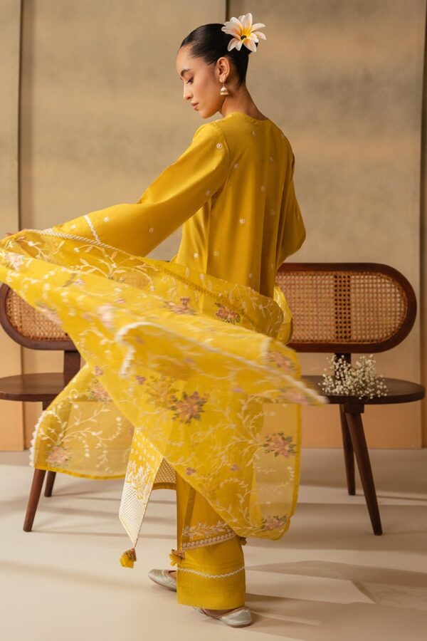 Cross Stitch Ceylon Yellow 3 Piece Embroidered Lawn Suit