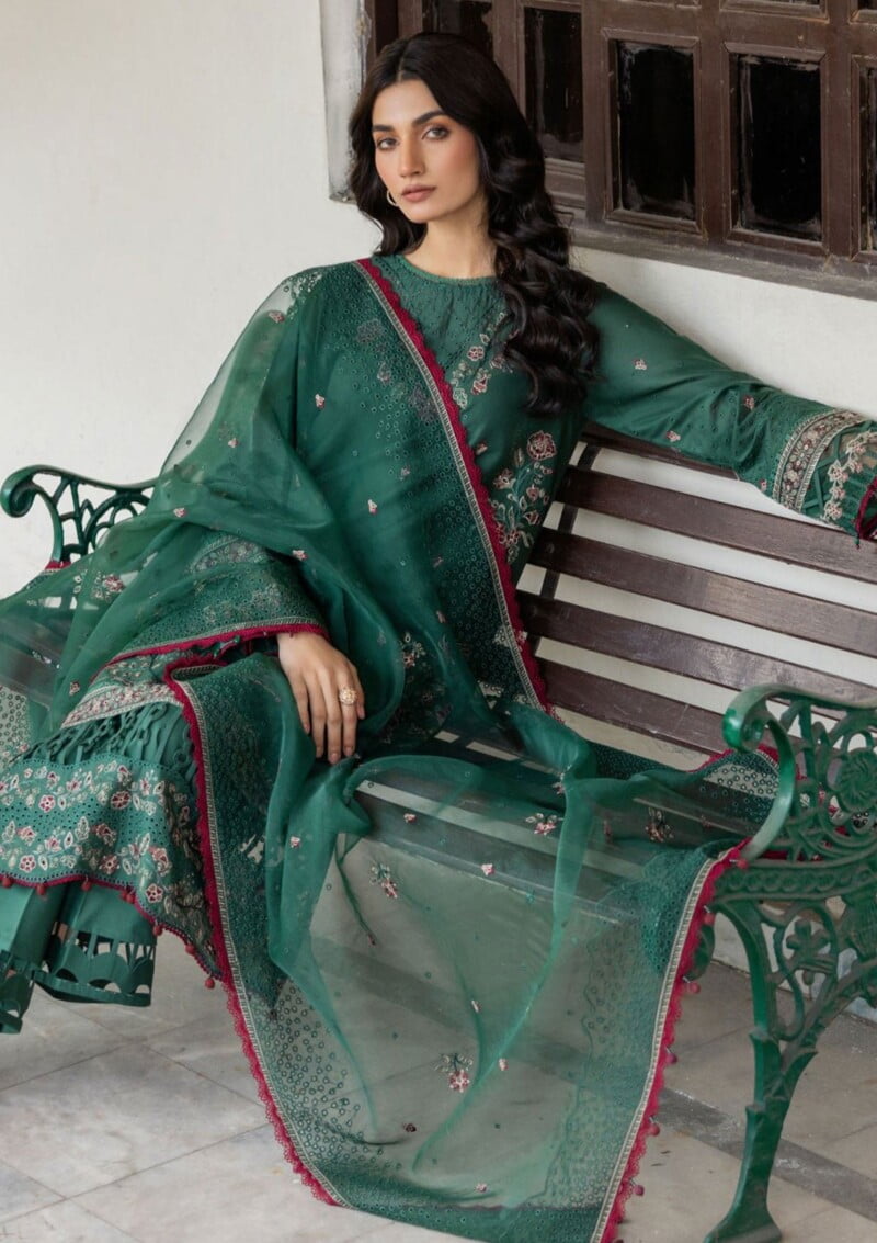 Farasha Bahaar Fbl24 05 Whimsical Sage Lawn Collection