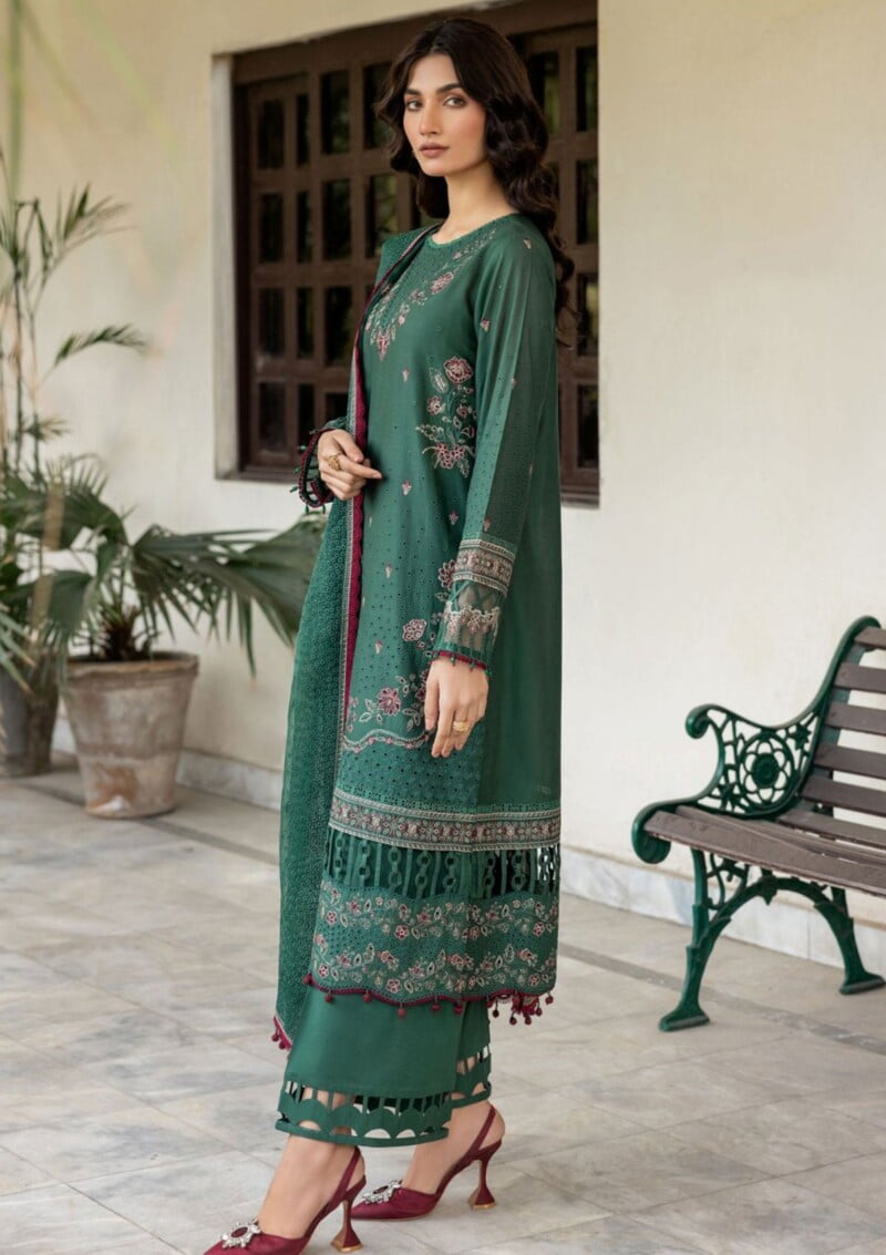 Farasha Bahaar Fbl24 05 Whimsical Sage Lawn Collection