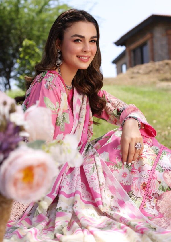 Elaf Eck 03B Pink Muse Print Chikankari 2024