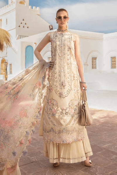 Maria.B D-2406-B Embroidered Luxury Lawn 3pc Suit Collection 2024