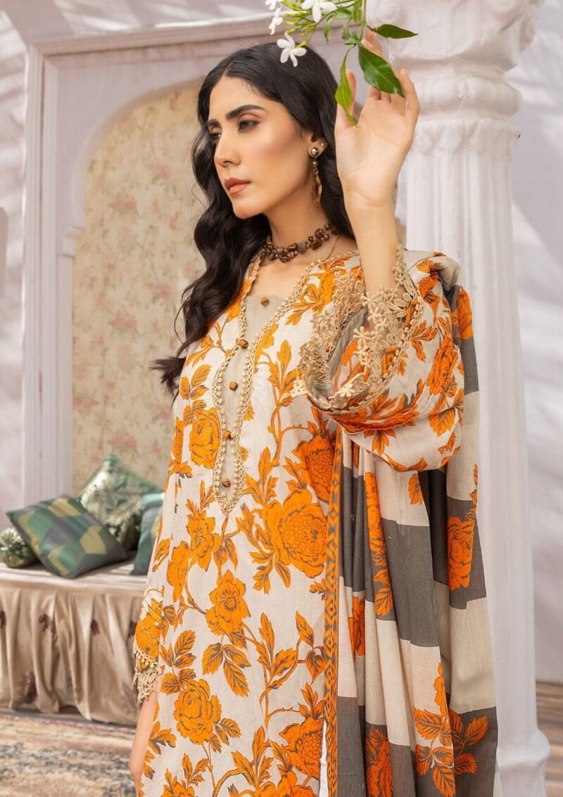 Humdum Rang E Noor Hrn 07 Lawn Collection