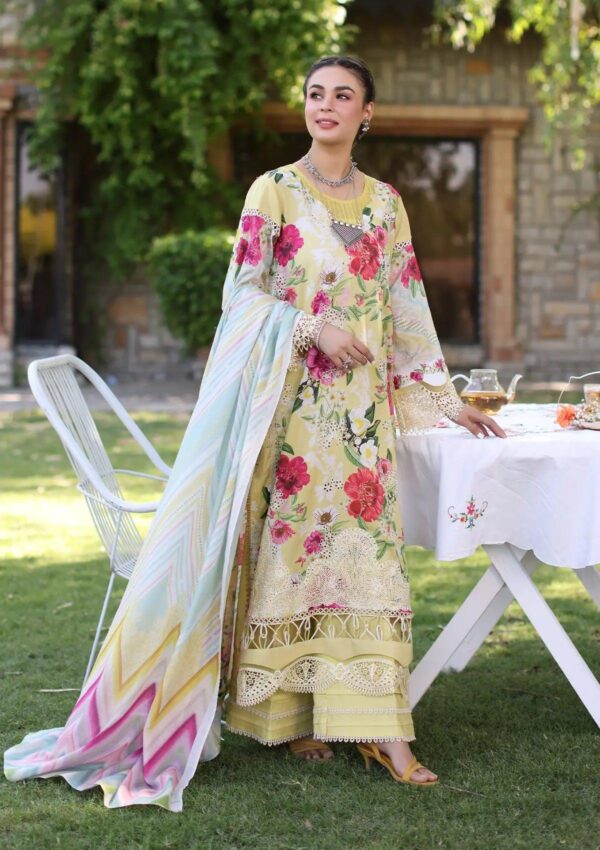 Elaf Eck 06A Sunshine Bouquet Print Chikankari 2024