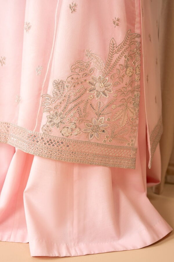 Cross Stitch Pink Bliss 4 Piece Embroidered Organza Suit