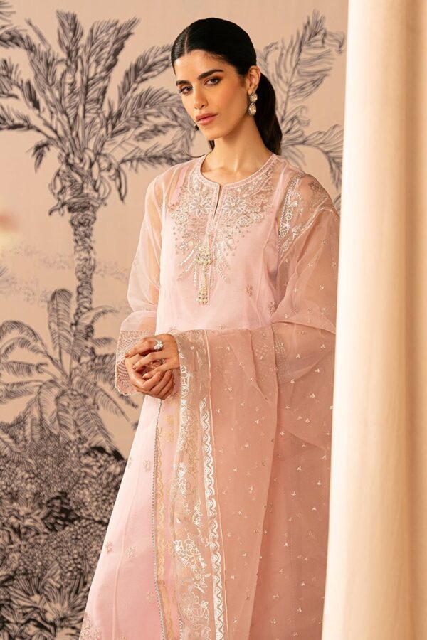 Cross Stitch Pink Bliss 4 Piece Embroidered Organza Suit