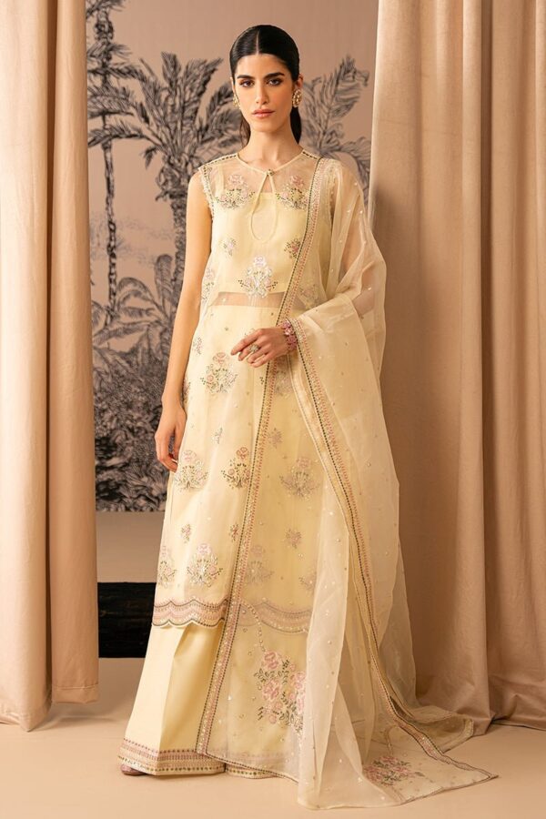 Cross Stitch Opal Glow 4 Piece Embroidered Organza Suit