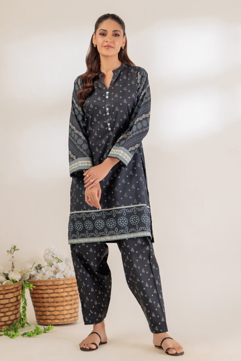 Bonanza Satrangi Black Lawn 2 Piece 6s24b2p292 Co Ord Sets