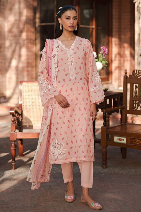 Cross Stitch Peach Glam 3 Piece Embroidered Lawn Suit