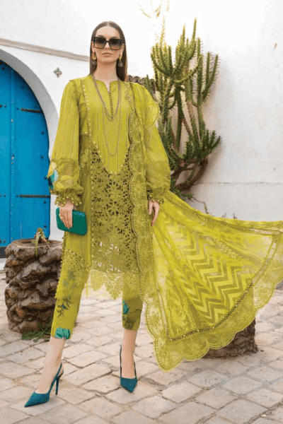 Maria.B D-2408-A Embroidered Luxury Lawn 3pc Suit Collection 2024