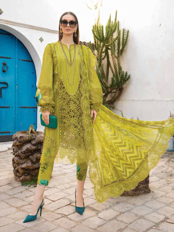 Maria.b D-2408-A Embroidered Luxury Lawn 3Pc Suit Collection 2024