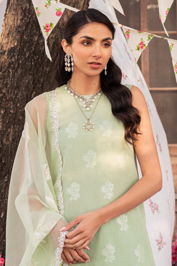 Cross Stitch Celadon Spruce 3 Piece Embroidered Jacquard Suit