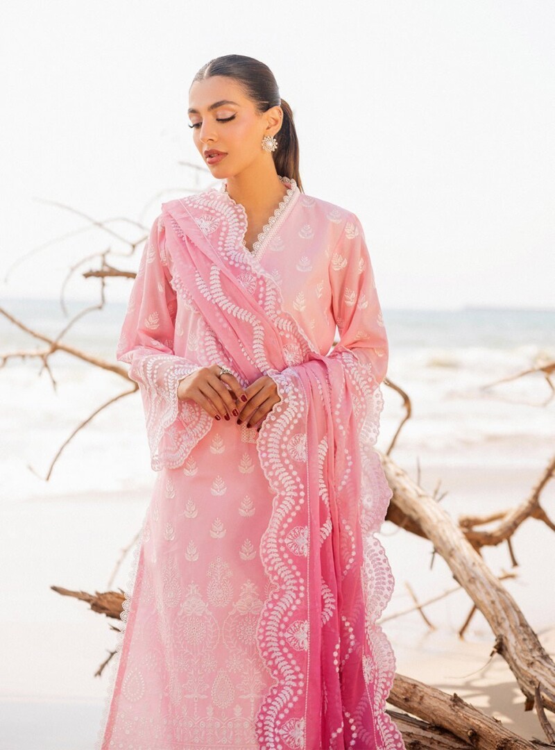 Zainab Chottani D-08B Amyra Embroidered Chikankari Lawn 3Pc Suit Collection 2024