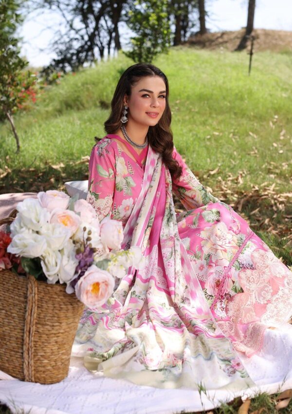 Elaf Eck 03B Pink Muse Print Chikankari 2024