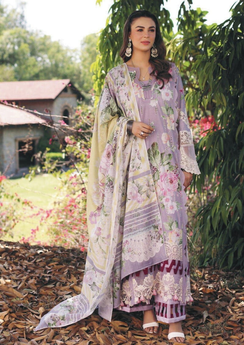 Elaf Premium Print Chikankari Epc24 03 B Pink Muse Lawn Collection