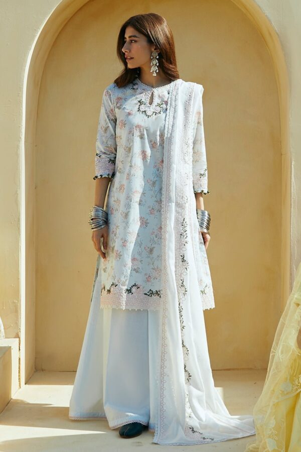 Cross Stitch Floral Marine 3 Piece Lawn Printed Suit