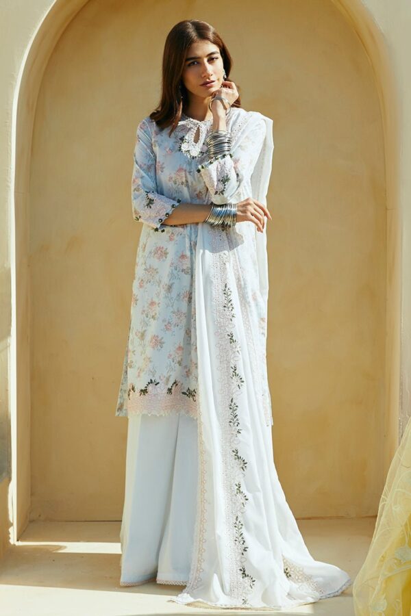 Cross Stitch Floral Marine 3 Piece Lawn Printed Suit