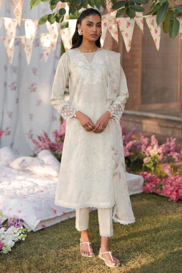 Cross Stitch Whispering White 3 Piece Embroidered Lawn Suit