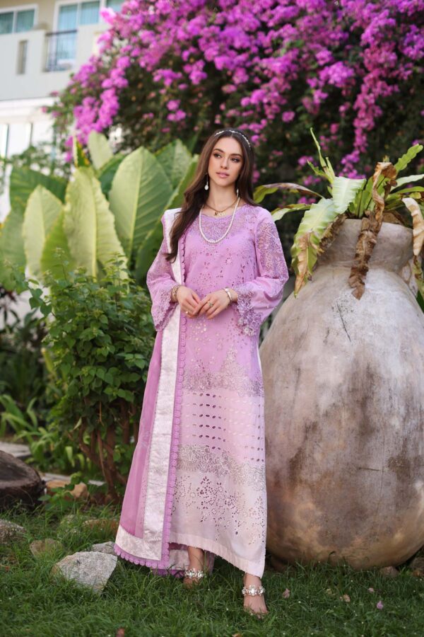 Noor D9-A Pink Ombrã© Colour Block Luxury Chikankari Lawn 24