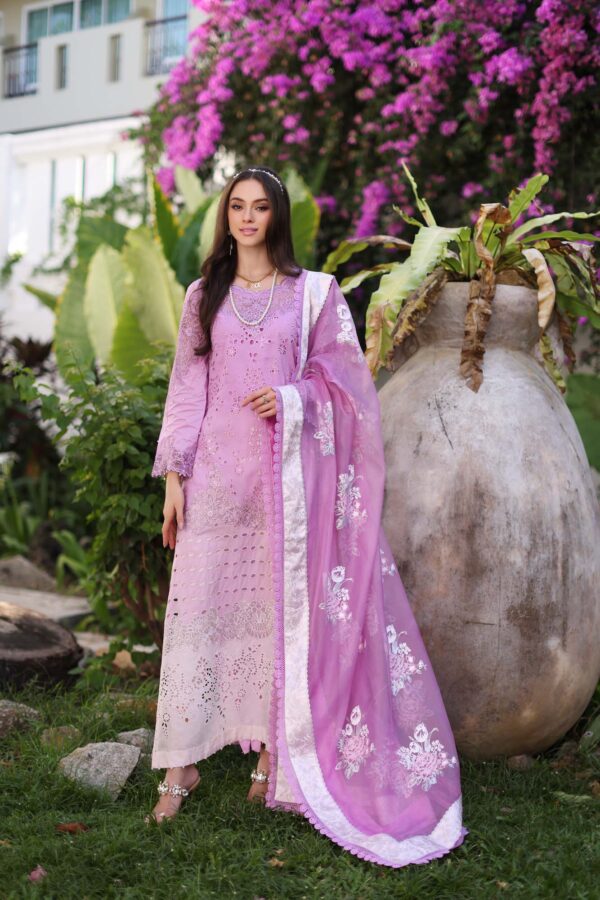 Noor D9-A Pink Ombrã© Colour Block Luxury Chikankari Lawn 24