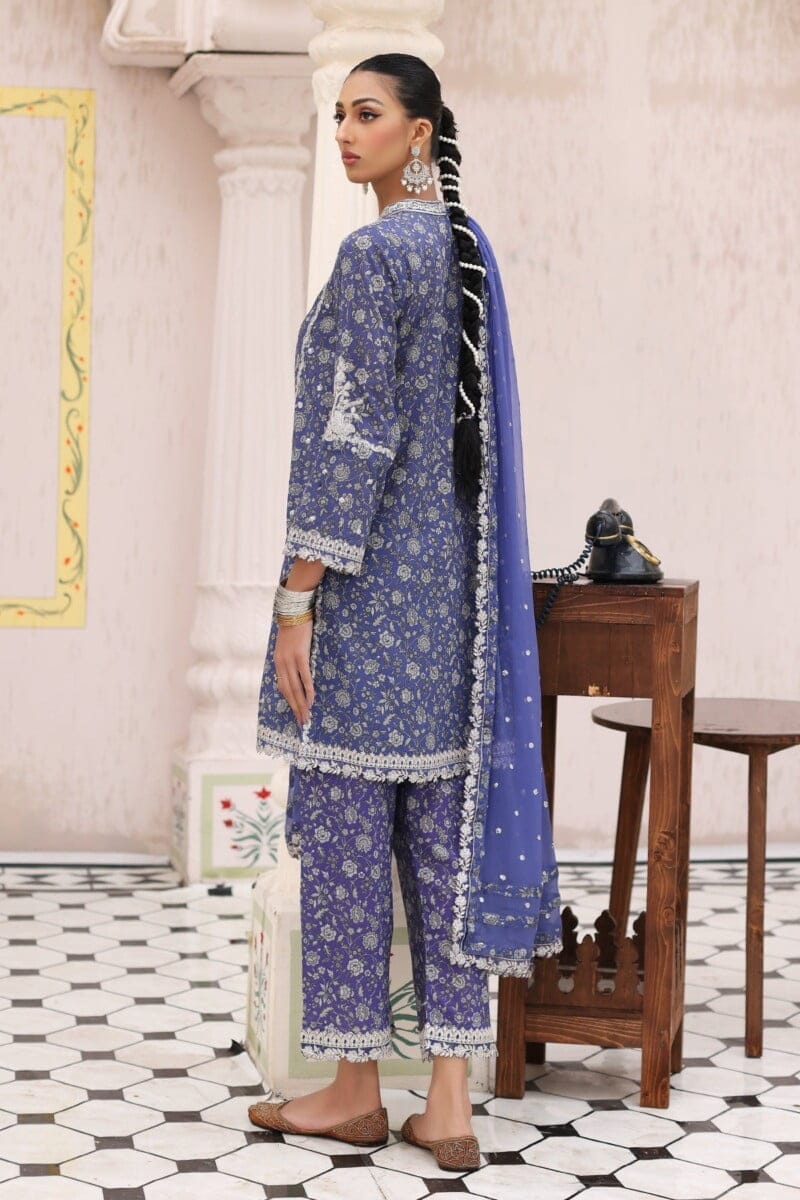 Charizma 3 Pc Embroidered Cotton Shirt With Chiffon Dupatta And Trouser Cnp 4 04