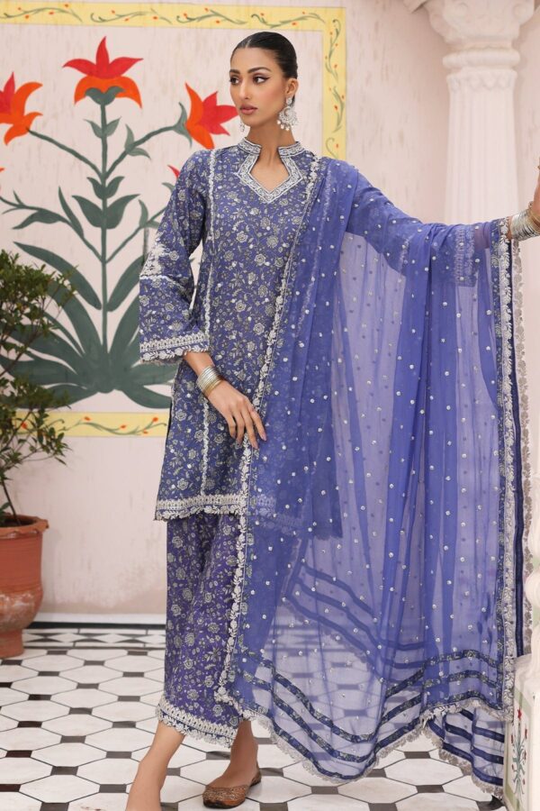 Charizma 3 Pc Embroidered Cotton Shirt With Chiffon Dupatta And Trouser Cnp 4 04