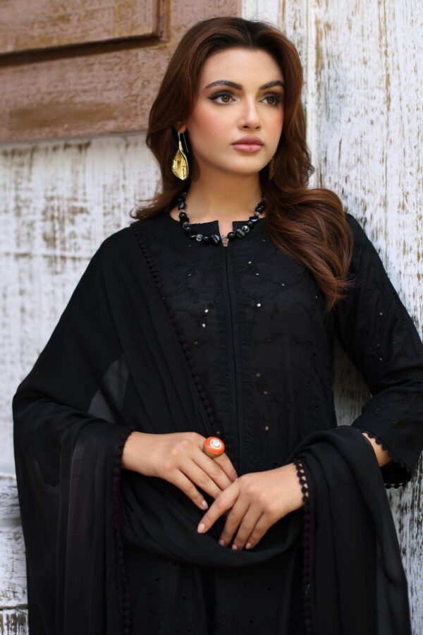 Charizma 3 Pc Embroidered Cotton Shirt With Chiffon Dupatta And Trouser Cnp 4 055