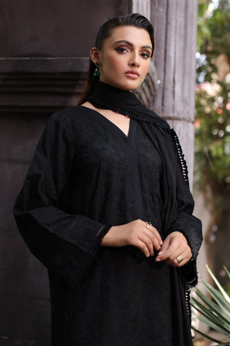 Charizma 3 Pc Embroidered Cotton Shirt With Chiffon Dupatta And Trouser Cnp 4 051