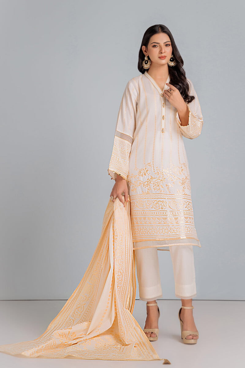 Bonanza Satrangi O White Jacquard 3 Piece Jas233p30 Festive Pret 2024