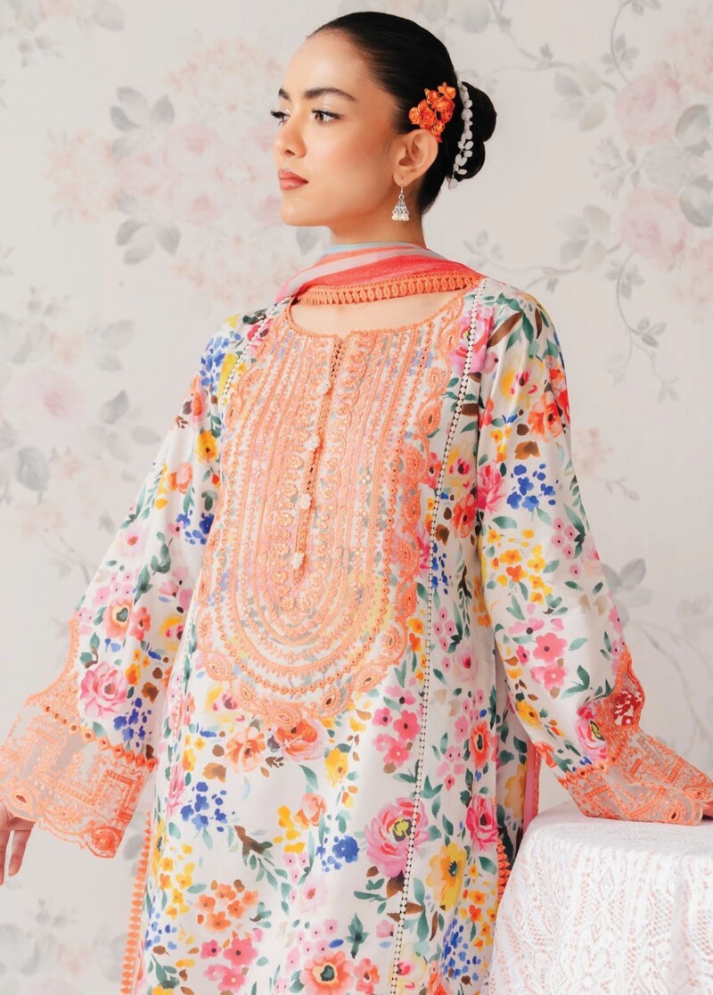 Afrozeh Al-24-V1-06 Floral Charm Embroidered Lawn Collection 2024