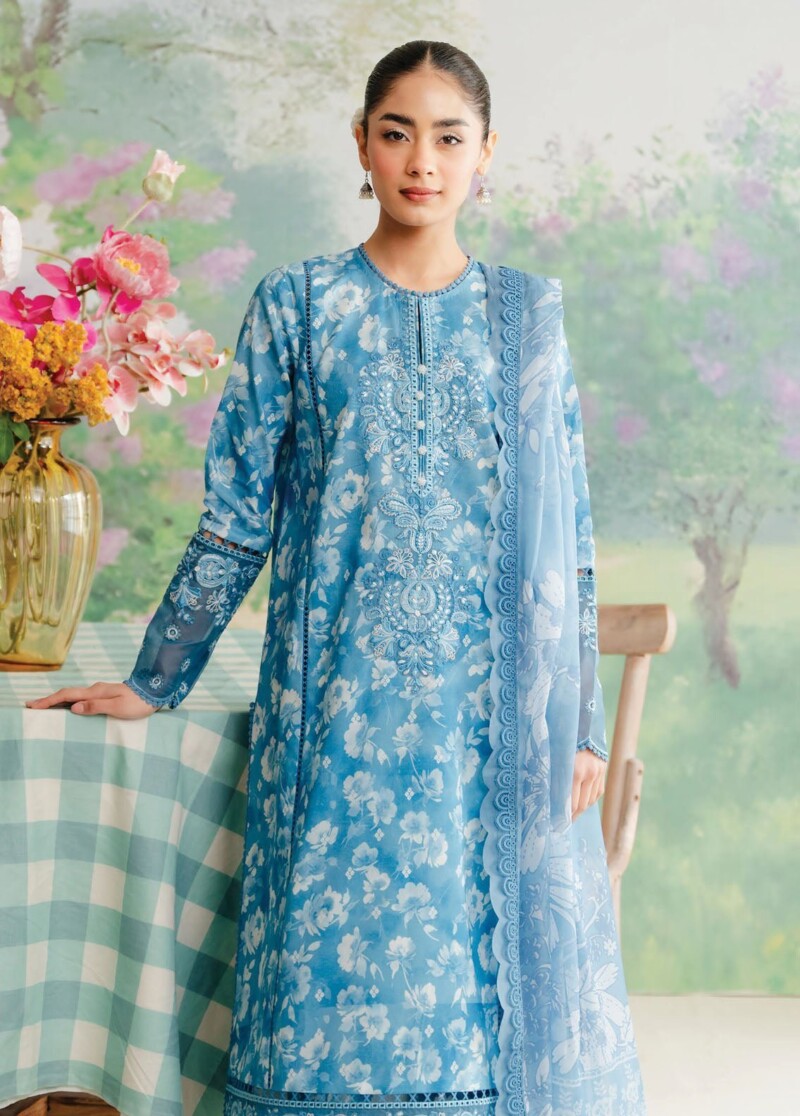 Afrozeh Al-24-V1-08 Floral Charm Embroidered Lawn Collection 2024